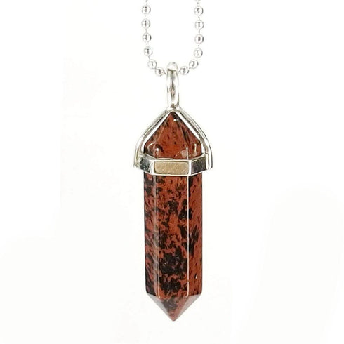Mahogany Obsidian Gemstone Pendant Necklace